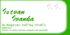 istvan ivanka business card